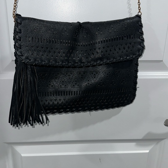 Bam Forever Handbags - Bam Forever Black Purse With Good Chain and Black Tassel